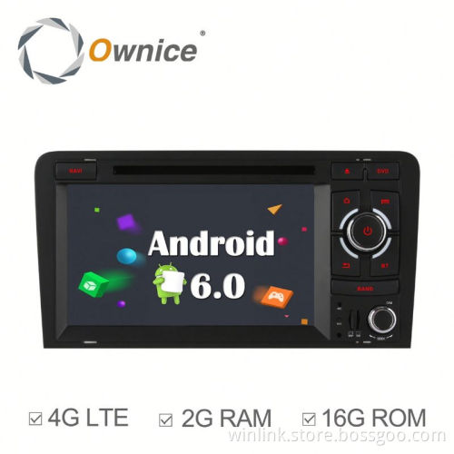 Ownice Android 6.0 Cortex A53 4core Auto Radio player for Audi A3 S3 bulit in 4G LTE support BT